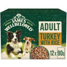 James Wellbeloved Adult Dog Food with Turkey in Gravy Pouch 12 x 90 g