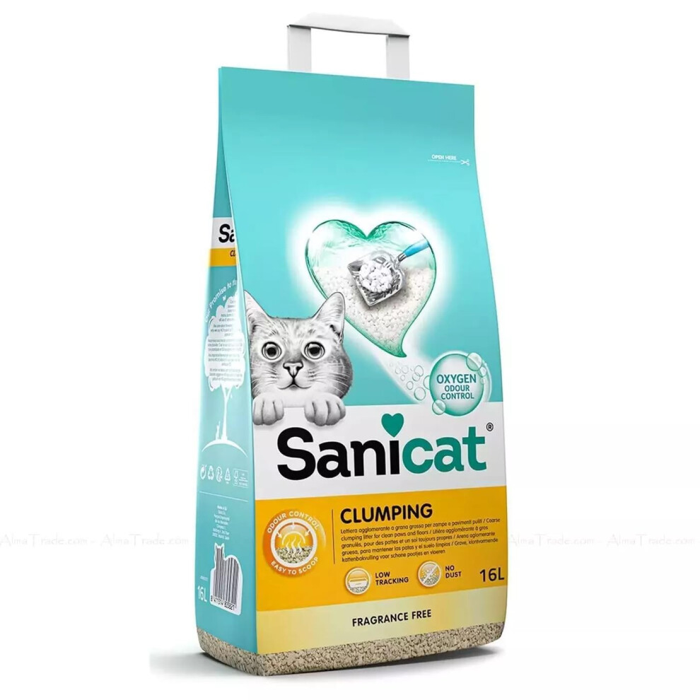 Pearls Trading Sanicat Clumping Unscented Cat Litter, Natural Minerals, Odour Control