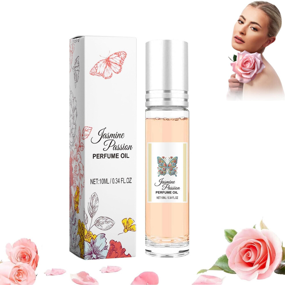 Pheromone Perfume for Women with LongLasting Jasmine Scent and Rose Oil Roll On Travel Size