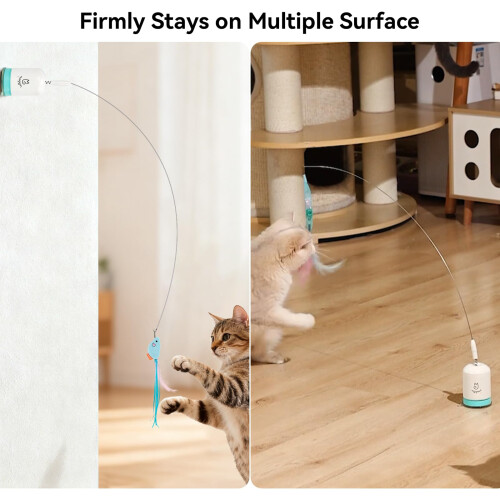 Migipaws Interactive Automatic Cat Teaser Wand Toy with Strong Suction 2
