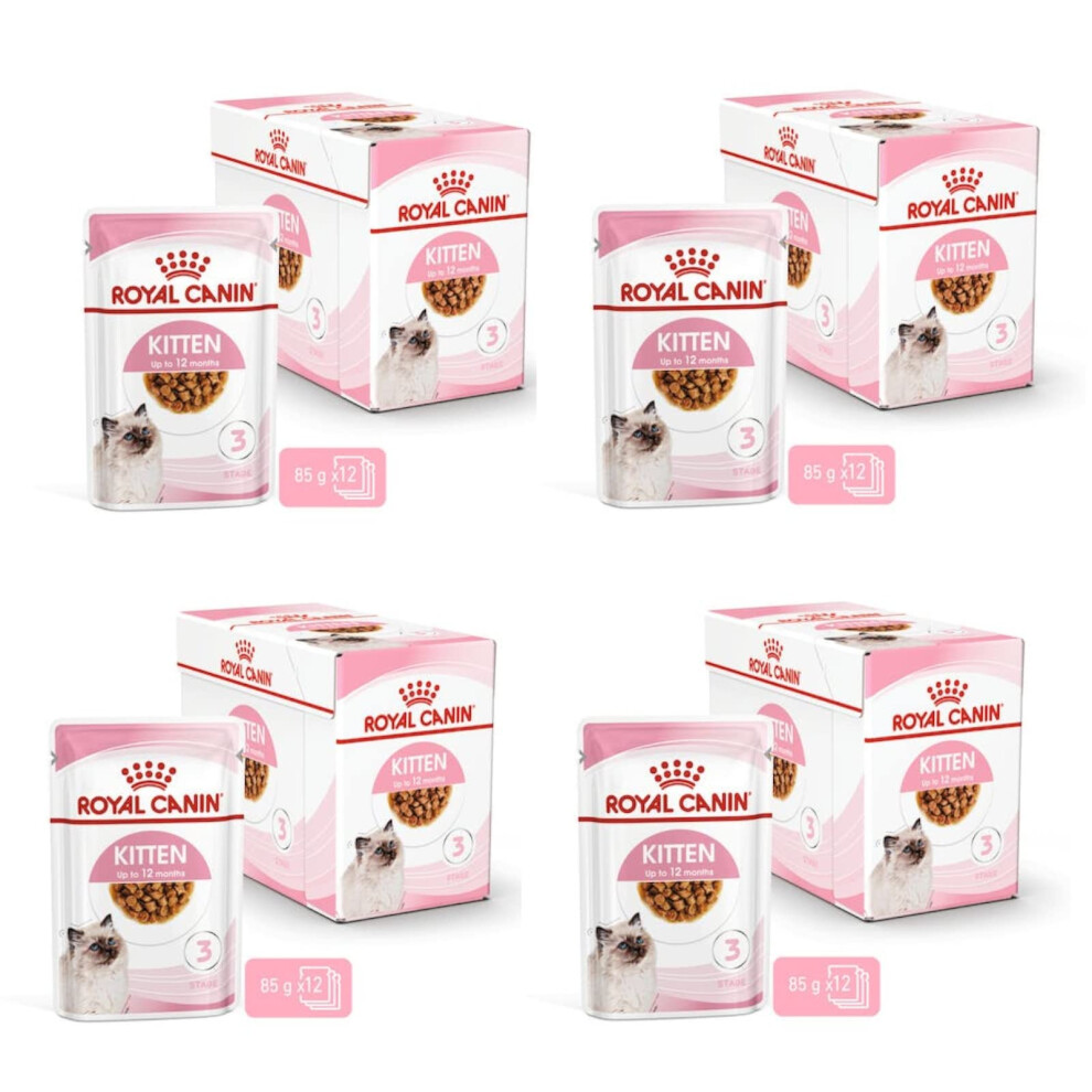 Royal Canin Kitten Complete Wet Food In Gravy 48 X 85G
