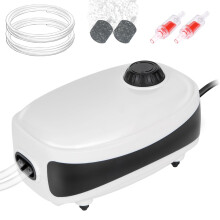 Eyein Adjustable Air Pump Aquarium, Ultra Silent 4W Air Pump for Fish Tank Up to 400L with Dual Outlets, Hangable Whisper Fish Tank Oxygen B