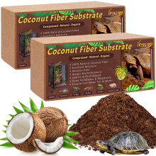 Legigo 2 Pack Compressed Coconut Fiber Substrate - 100% Organic Coconut Fiber Brick Bedding for Reptiles, Natural Coco Husk Substrate Terrarium Beddi