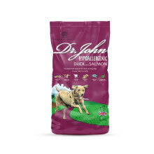 Dr John Hypoallergenic Duck & Salmon Dry Dog Food 12.5kg – Wheat Free & Chicken Free Dog Food Recipe for Sensitive Stomach & Allergies – Complete
