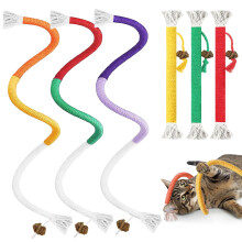 Nepfaivy Cat Toys Chew Ropes - 6 PCS Catnip Cat Chew Sticks Toy for Indoor Cats