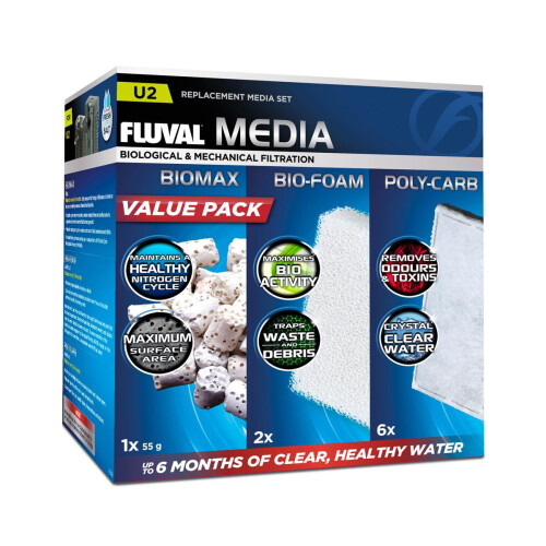 Fluval FLUVAL U2 Filter Media Value Pack, Brand, Genuine, Complete Internal Filter Kit
