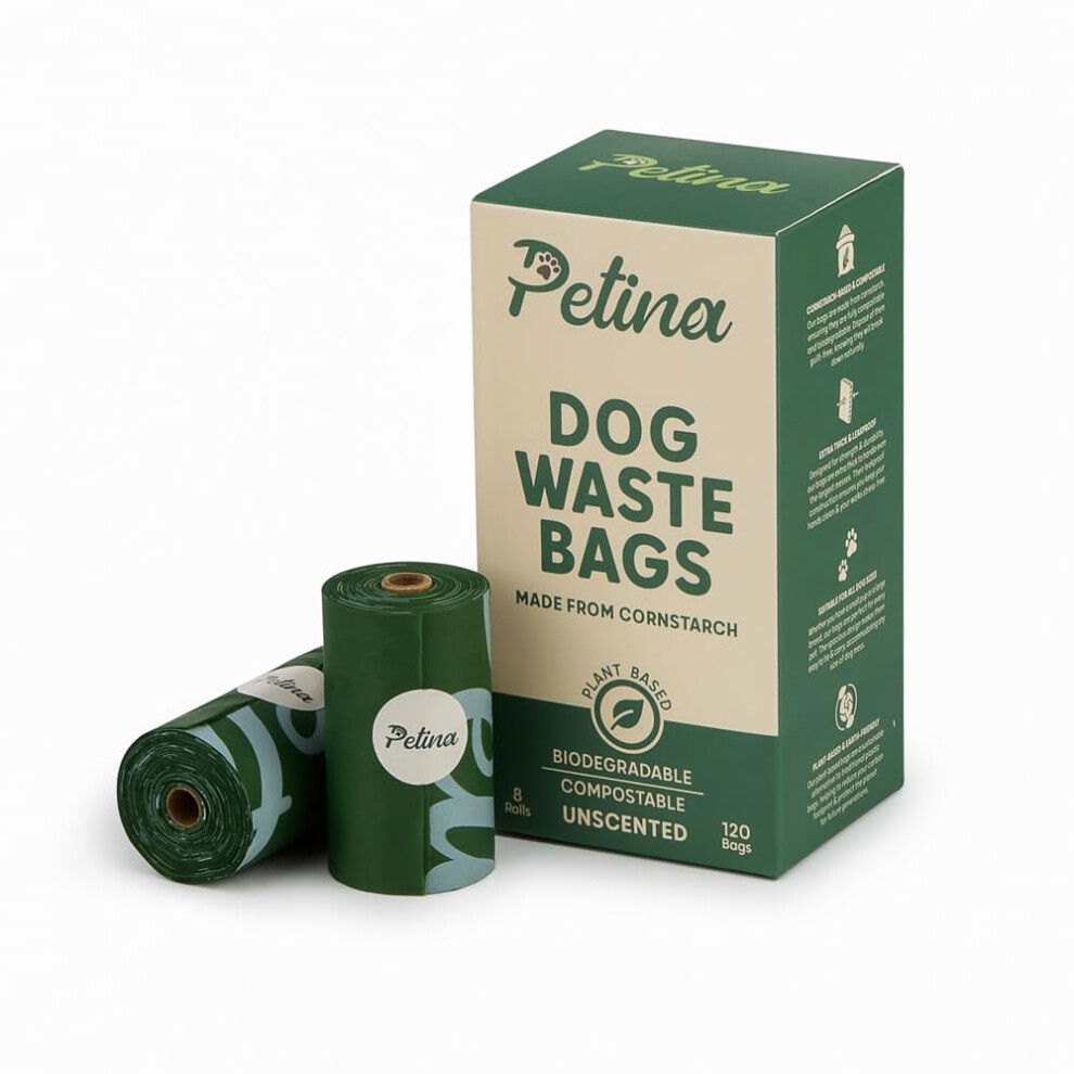 Photos - Other for Dogs Petina 100 Compostable Dog poo bags - Planet Friendly, Biodegradable, Plant Based Dog Poop Bags Rolls - Eco-Friendly Poo Bag