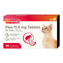 Beaphar - Flea Tablets for Cats & Kittens - 6 Treatment Pack - Rapid Knock Down