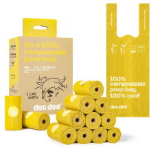 Dog Poop Bags Rolls with Handles 144Counts Compostable Dog Waste Bags for Dogs Leak Proof Extra Thick Waste Bags for Walking Doggy