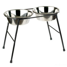 Classic Pet Products Double Feeder High Stand with 2 x 2500 ml Stainle