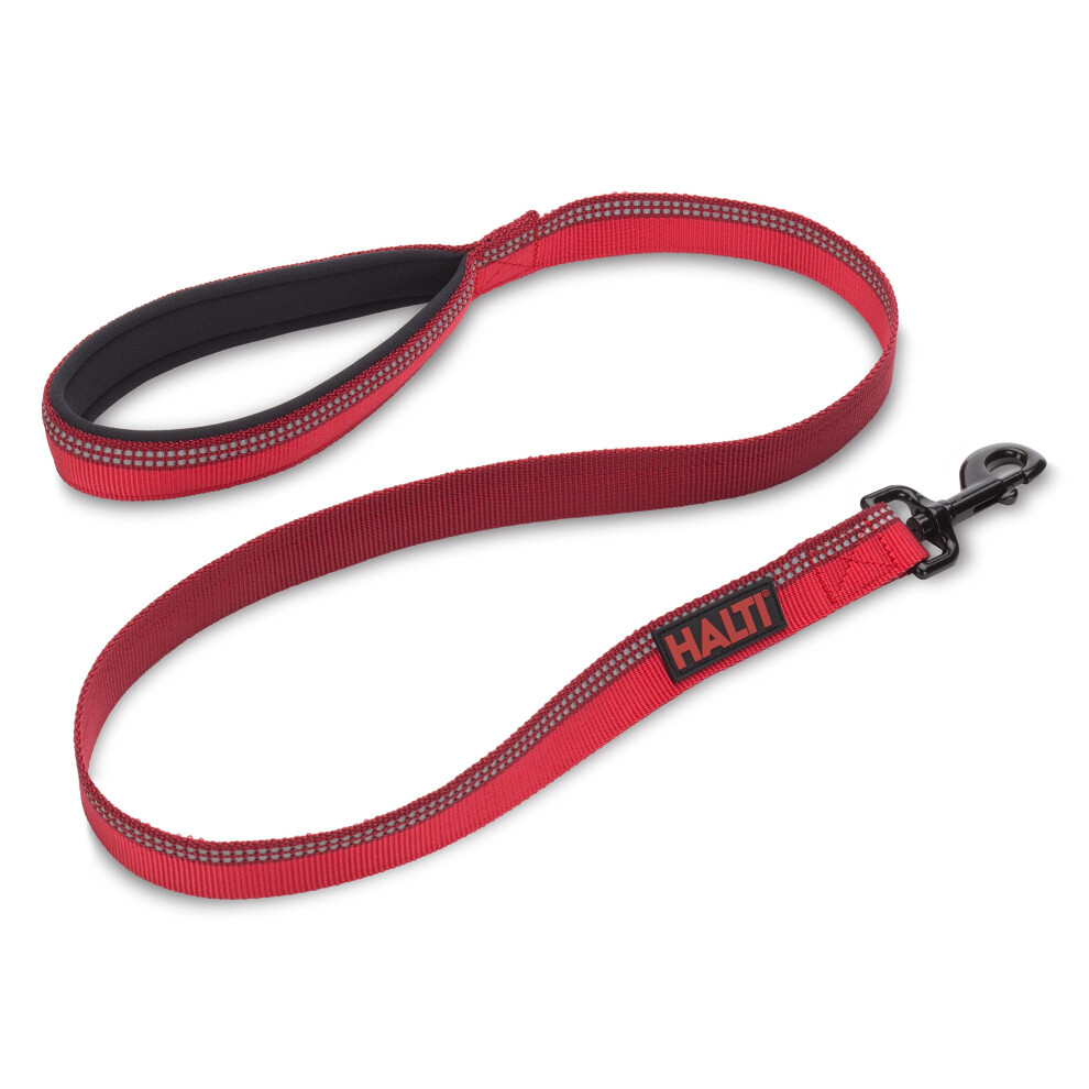 Halti Lead For Dogs, Size Large, Red, 1.2M, Premium Nylon Puppy & Dog Leash, Reflective, Neoprene-Padded Handle, Comfortable & Easy To Use, Multiple