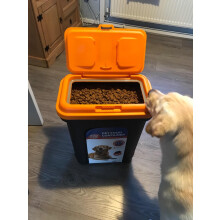 Pet Dry Food Storage Bin Container Dog Cat Animal Bird Seeds Storage Box Tub (Orange)