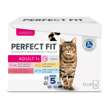 Perfect Fit 1+ Adult Mixed Selection in Sauce 48 Pouches, Complete Premium Wet C