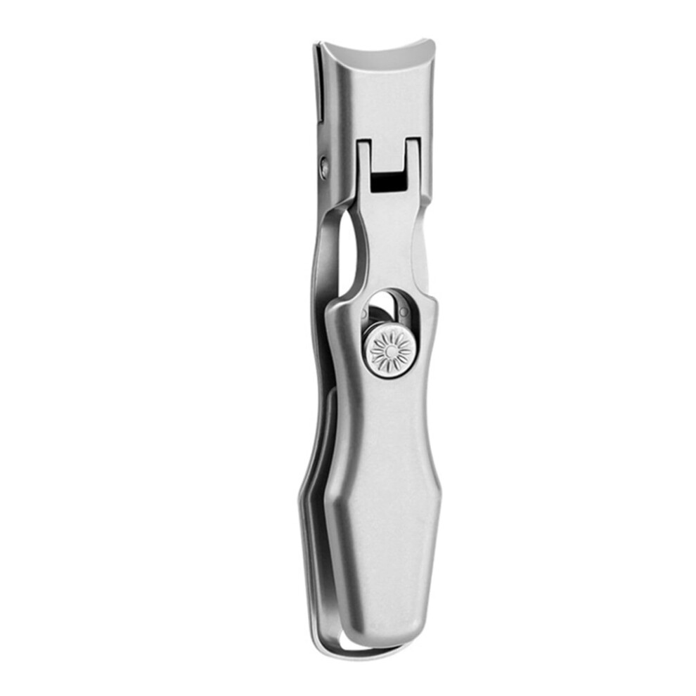 Silver Stainless Steel Nail Clippers With Wide Jaw For Thick And Ingrown Toenails, Antisplash Design