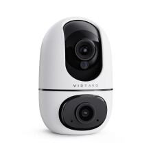 virtavo Dual Lens Indoor Camera, 2 Views on 1 Screen, No Monthly Fee,