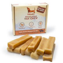 Treaby Authentic Himalayan Yak Milk Dog Chews, Box of 10 Dental Chew Sticks, Long-Lasting Natural Dog Treats, Size XL