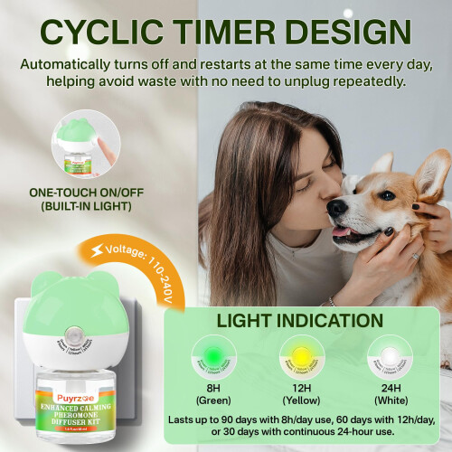 Puyrzoe Dog Calming Pheromones Diffuser with Three Timing Functions, 6 1