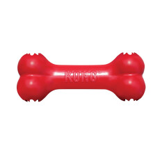 KONG Goodie Bone - Classic Natural Rubber Dog Bone - Treat Dispensing - for Large Dogs, Red