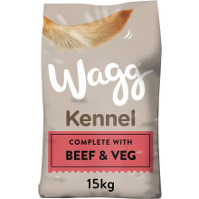 Wagg Kennel Complete Dry Adult Dog Food Beef & Veg 15kg - Meaty Ingredients Come 1st