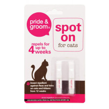 Pride & Groom Spot On for Cats Flea & Tick Repellent, White