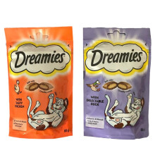 Dreamies Cat Treats Bundle - 2 Flavours - Delectable Duck and Tasty Ch