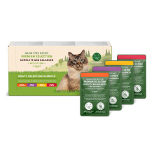 by Amazon Grain-Free Complete Wet Food for Adult Cats, Chicken, Duck, Turkey and Beef In Jelly Selection, 4.76 kg (56 pouches of 85g) (Previously Lif