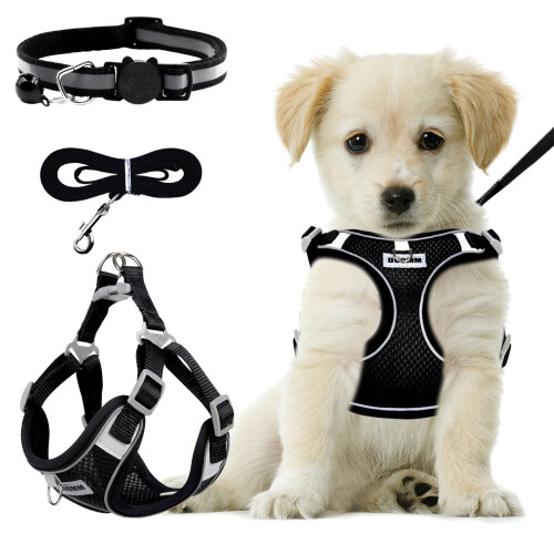 RAFIYU Dog Harness Vest, Adjustable Reflective Step-in Harness Set (S)