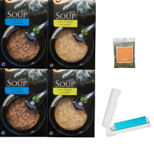 Cat Soup Mini Bundle with Chicken and Tuna Flavours (Total 16 pouches x 40 gram) plus Catnip and UbiPet Lint Roller