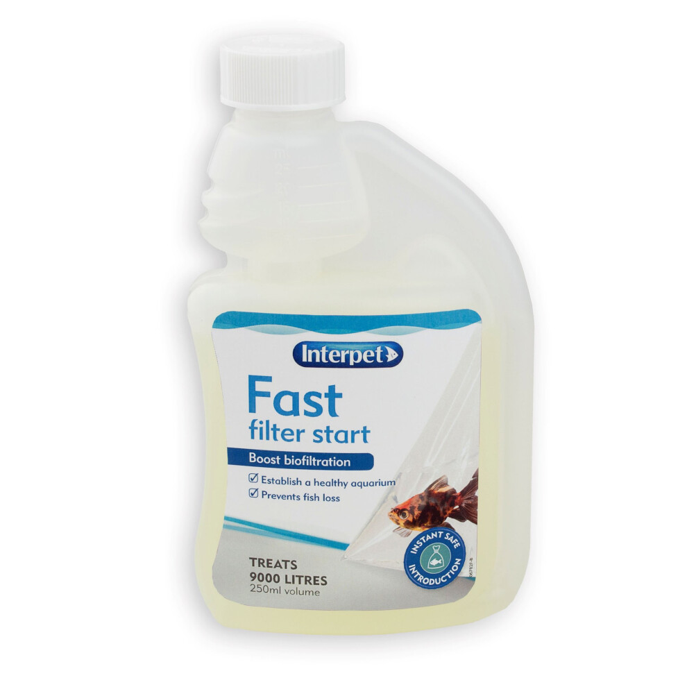 Interpet Fast Filter Start Treatment To Boost Aquarium Bio Filtration, 250 Ml, Fast Acting Beneficial Bacteria, Safe For Fish
