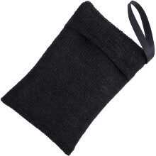 Exfoliating Soap Bag with Mesh Saver for Shower and Bath, Large Nylon Body Scrubber Black