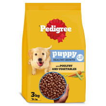 Pedigree Puppy Complete Dog Dry Food for medium size Dogs with Poultry and Rice 3 x 3 kg