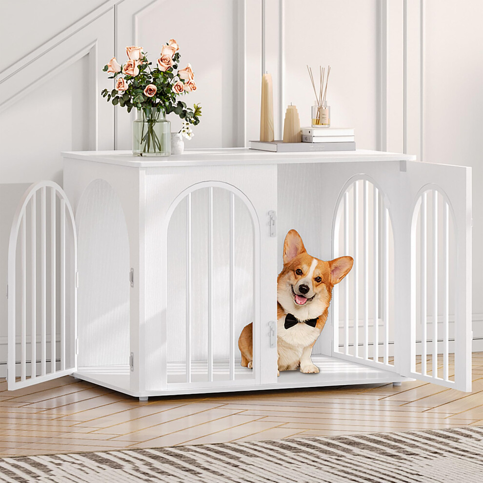 Hzuaneri Dog Crate Furniture, 80 Cm Wooden Dog Crate, Indoor Kennel Fo