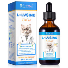Oimmal L-Lysine for Cats, Immune Support Drops for Cats Support Respiratory Function, Sneezing & Runny Nose - Pet Liquid Supplement for Eye Function