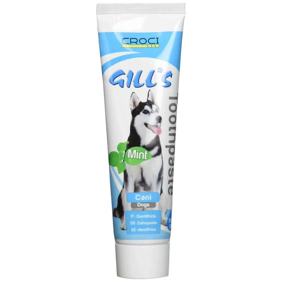 Croci Gill's - Toothpaste For Dogs With Mint, For Cleaning And Oral Hygiene Of Dogs, Prevents Bad Breath, 100G