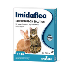 ImidaFLEA Spot On Flea Treatment for Large Cats & Large Rabbits 80mg 3 Pipettes