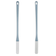 2pcs Foot Scrubber for Shower with Long Handle Silicone Brush for Elderly and Sensitive Skin
