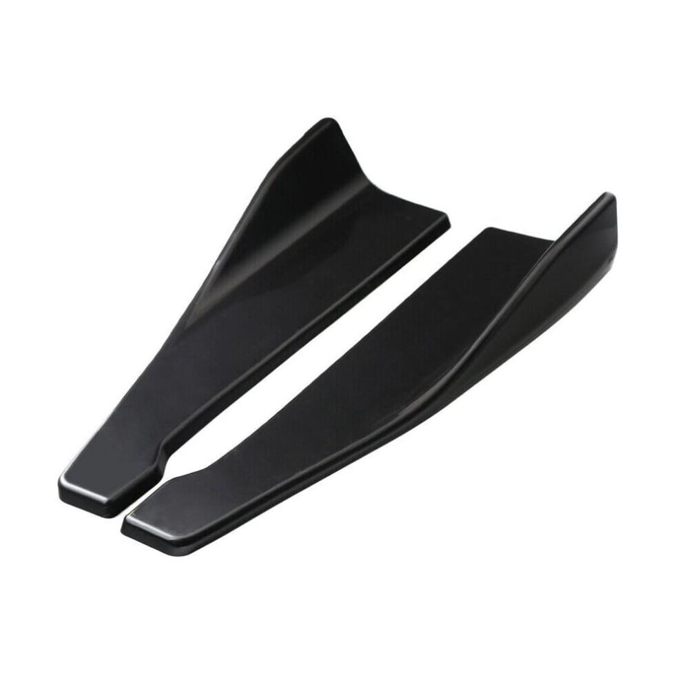 Universal Rear Lip Spoiler And Side Skirt Extension Glossy Polyurethane Abs For Lexus Black 9070919991776