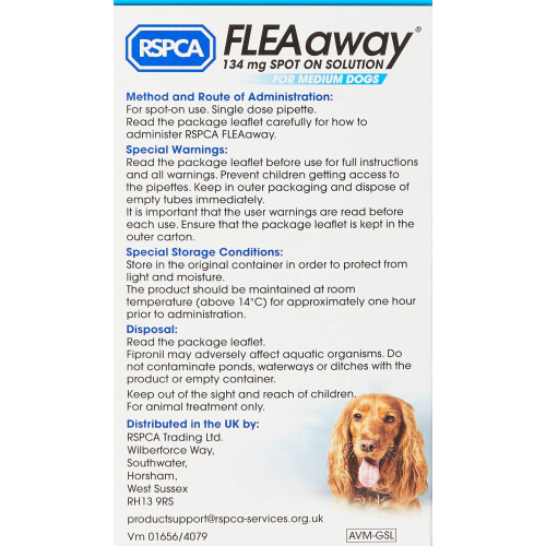 RSPCA FleaAway Spot On Solution for Medium Dogs, 134 mg (Pack of 2) 1