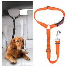 DOETYD Dog Car Seat Belt - Adjustable Pet Car Pillow Harness(Orange)