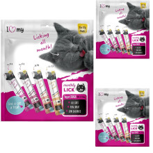 Cat Yoghurt Lickable Treats (75 Pack) Mixed Variety - Chicken, Salmon,