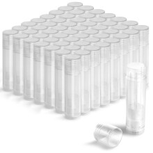 100 Pack Empty Lip Balm Tubes with Caps BPA Clear 5.5ml Leak TwistUp for DIY