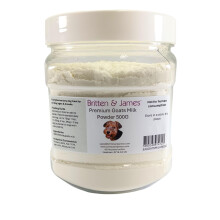100% Natural Whole Goats Milk Powder for Dogs by Britten and James. Nutrient-Rich Boost, Improves Dogs' Hydration, Appetite, Gut Health and Immunity.