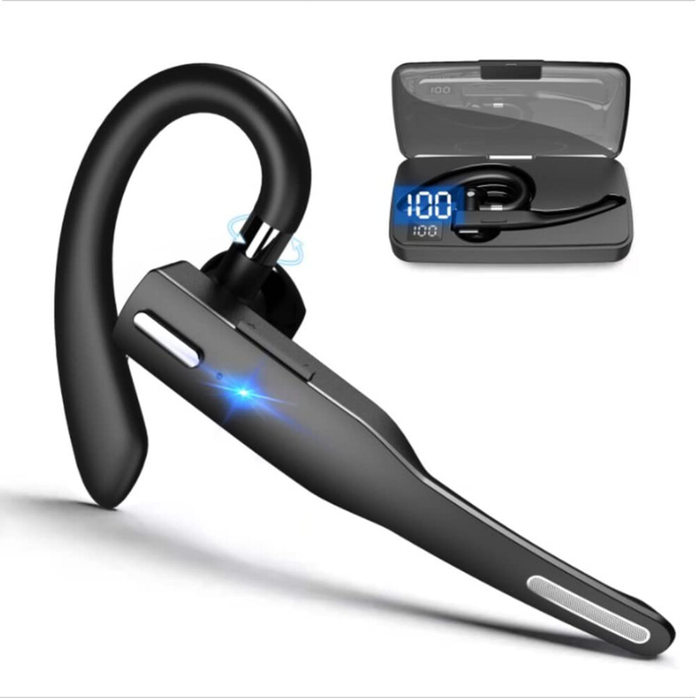 Bluetooth 5.1 Business Bluetooth Headset With Mic, 180 Rotating Earhook, Charging Case, Long Battery Life, For Ios And Android 9070919019180