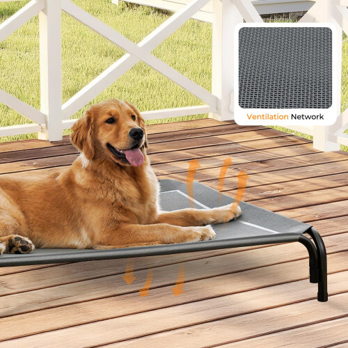 DOPEDIO Raised Dog Bed Light Gray XL Size Cooling Breathable Elevated 2