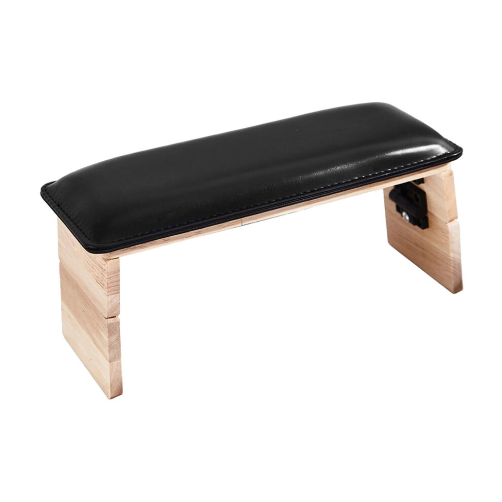 Black Nail Arm Rest With Adjustable Height Pu Leather Cushion For Manicure, Foldable Ergonomic Support