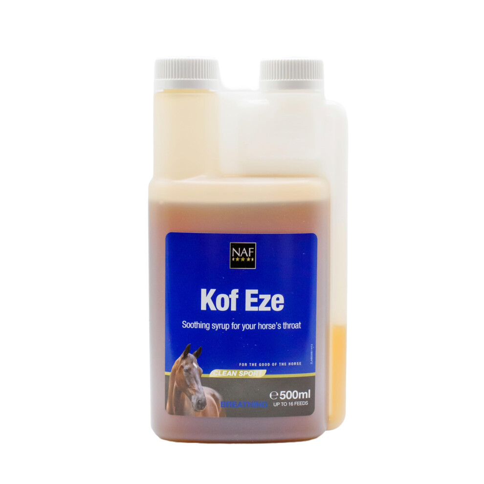 Naf Kof-Eze 500Ml Â Soothing Respiratory Syrup For Horses Â Eases Throat Irritation & Promotes Clear Breathing Â Herbal Support For Coughs & Air