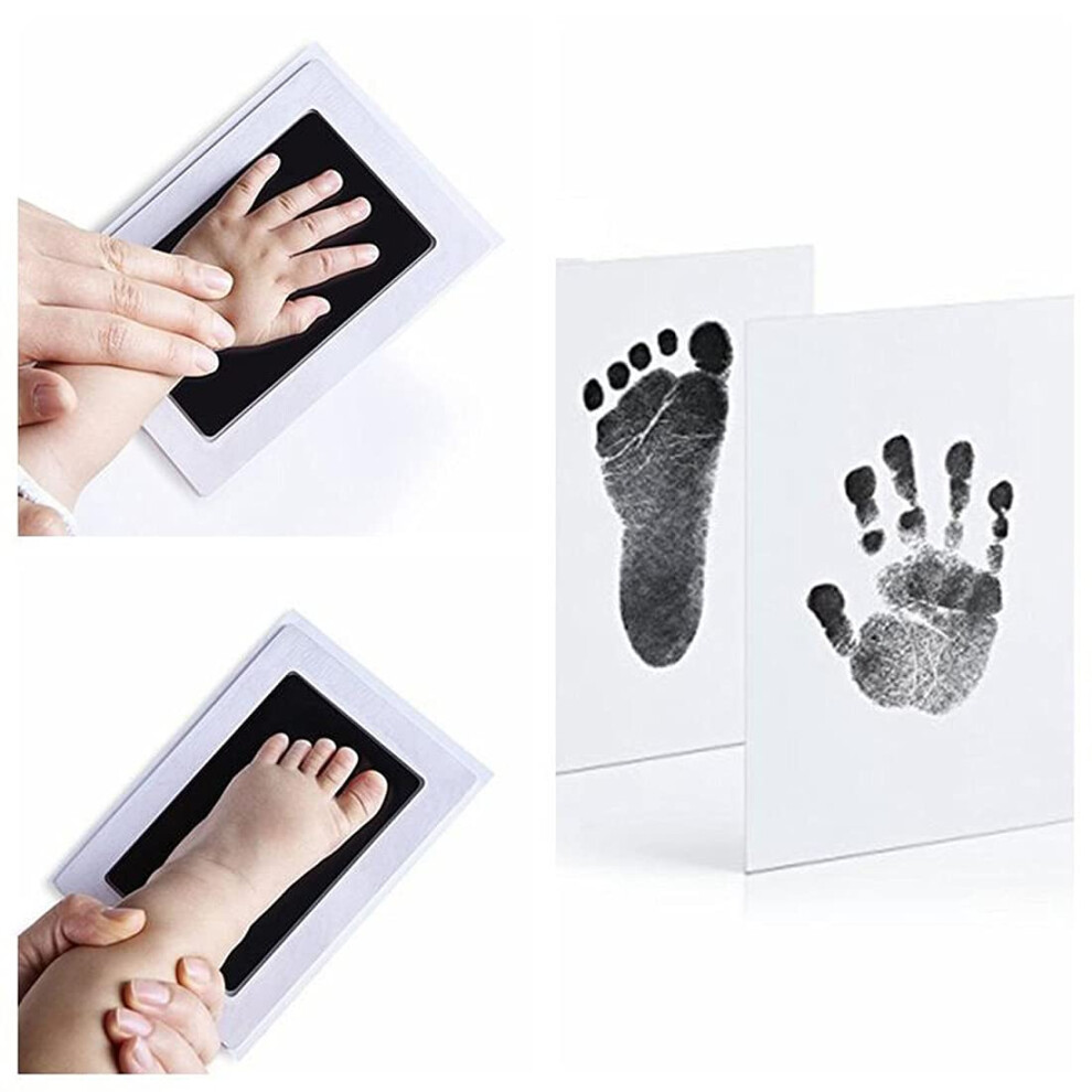 Baby Handprint and Footprint Kit NoTouch NonToxic Black Ink Pad Easy DIY Infant Keepsake