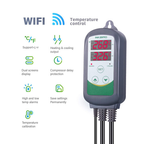 Inkbird Digital Wireless Thermostat, ITC-308-WiFi Temperature Controll 1