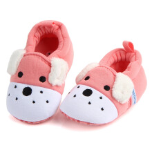 Baby Walking Shoes Infant First Walkers AntiSlip Soft Sole Warm Cotton Pink Dog 612 Months