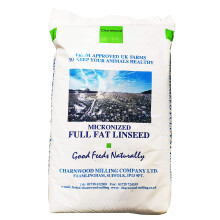Charnwood Milling Micronised Full Fat Linseed Meal 20 Kg Enhanced Horse Feed High In Healthy Omega 3, 6 and 9 Fatty Acids, Beneficial to All Equines